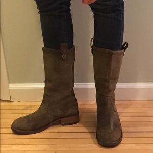 Cole Haan olive green suede lug mid-calf boots